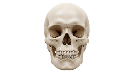 Obraz premium A detailed human skull model on a white background for medical study
