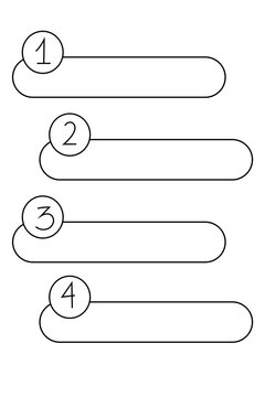 Checklist template to-do list with numbered round button like boxes, minimal line outline design. High-res PNG. Ideal for planners, task management, productivity apps, UI, UX, workflow organization 