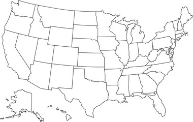 Fototapeta premium map of united states