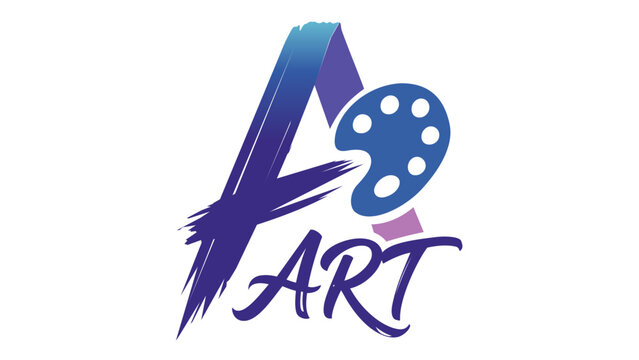 Creative typography art vector illustration featuring a stylized letter A with artistic brushstroke textures and a paint palette icon, ideal for graphic design, branding, and art studios.