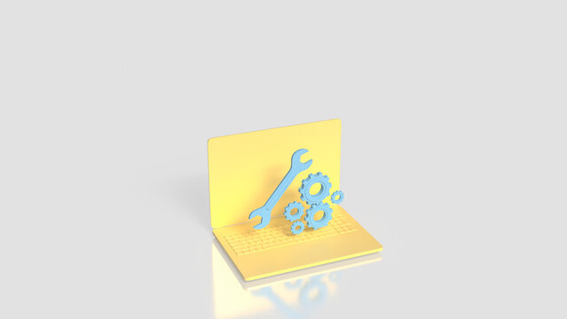 Computer Maintenance Technical Support and System Repair Concept 3d render.