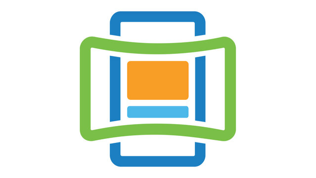 Responsive web design vector icon illustration featuring a smartphone with a flexible layout frame. Minimalist flat graphic for mobile app development, UI/UX, and digital interface optimization.