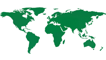 Isolated world map silhouette graphic in green, perfect for global and international themes © Ioana