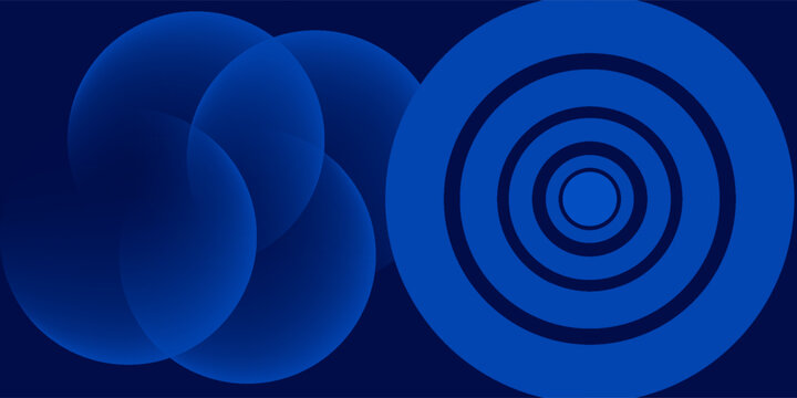 Design abstract blue circle line banner background