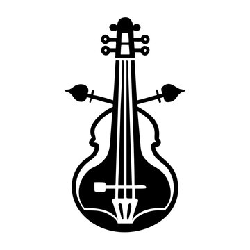 morin khuur icon silhouette illustration for traditional mongolian string instrument design