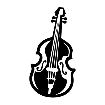 octobass string musical instrument icon silhouette illustration for orchestra classical music and concert design