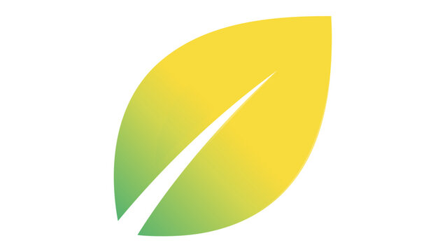 Minimalist Green and Yellow Gradient Leaf Vector Icon Illustration, Flat Eco-Friendly Nature Symbol for Sustainability, Organic Growth, and Environmental Branding, Scalable AI-Generated Graphic