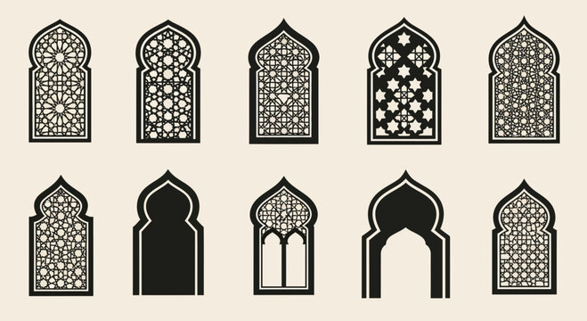 Islamic Geometric Patterns: Traditional Arabic Window Designs and Architectural Elements