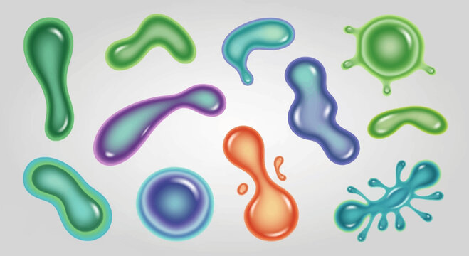 Colorful Microscopic Organisms, Bacteria, Viruses, Cells - Abstract Science Background