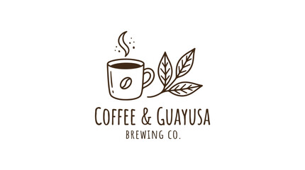 Fototapeta premium Minimalist Coffee and Guayusa Brewing Co. Logo