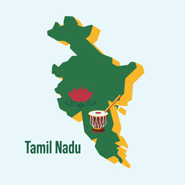 Tamil Nadu Map Vector