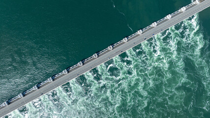Aerial View of Oosterscheldekering Storm Surge Barrier, Netherlands  © Vit Onopriienko