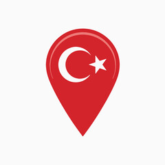 Obraz premium Turkish Flag Location Pin