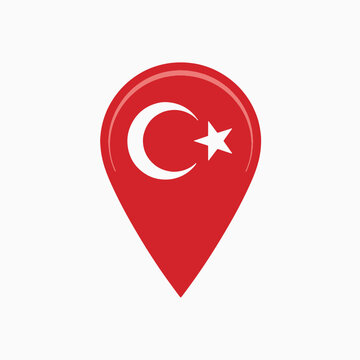 Turkish Flag Location Pin