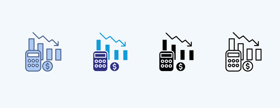 Cost Reduction Multiple Icon Illustration Vector
