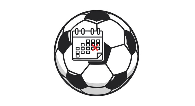 Soccer Schedule Icon: Upcoming Football Match, Tournament, Game Calendar - Sport Event Reminder, Vector Illustration, Isolated on transparent background.