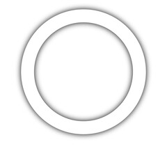 Fototapeta premium White Glossy Circular Frame Ring on Transparent Background with Soft Shadow