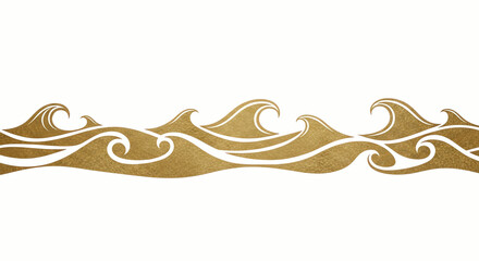 Fototapeta premium Golden Wave Border - Abstract Decorative Element