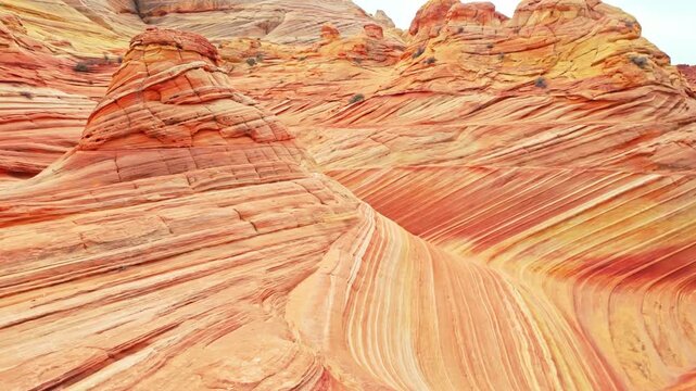 Curved Sandstone Lines inside The Wave in Coyote Buttes North Arizona