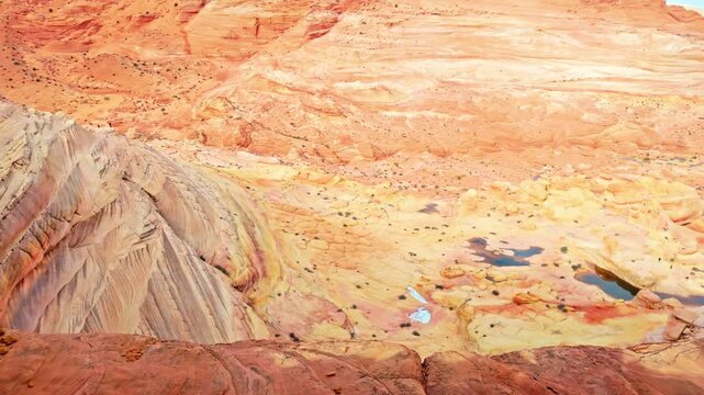 Panoramic View of Coyote Buttes Striped Formations at The Wave Trail Arizona