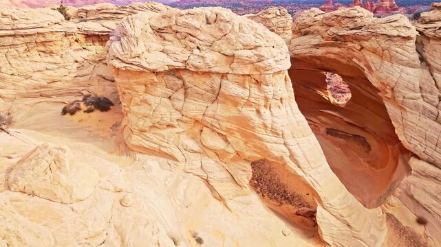 Melody Arch and Dannys Arch Panoramic View in Coyote Buttes North Arizona