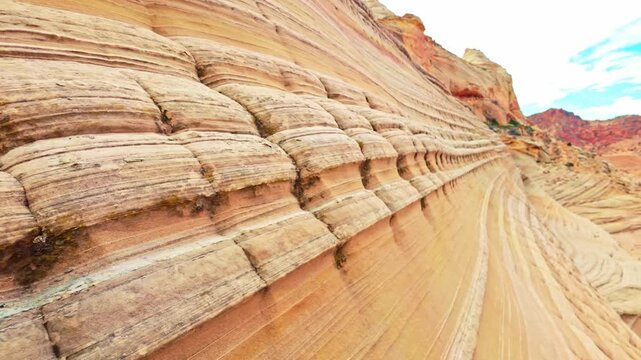 Curved Sandstone Lines around The Wave in Coyote Buttes North Arizona