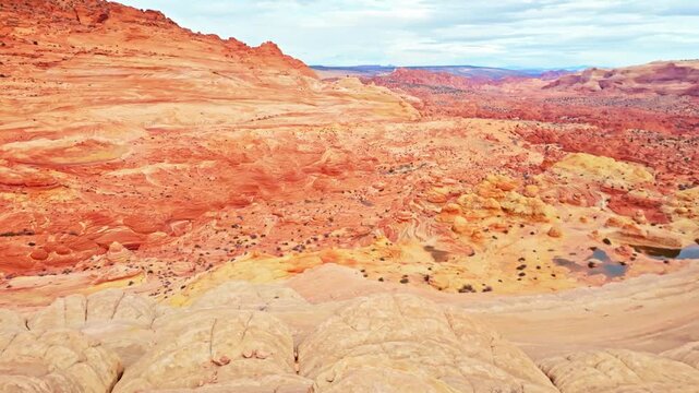 Curved Sandstone Lines around The Wave in Coyote Buttes North Arizona