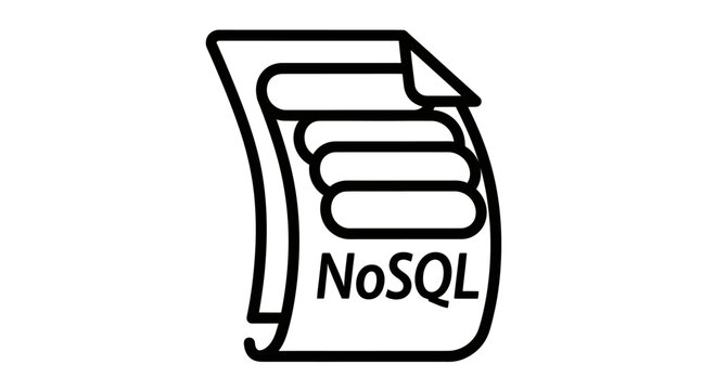 Stylized icon representing a document labeled "NoSQL" with data lines