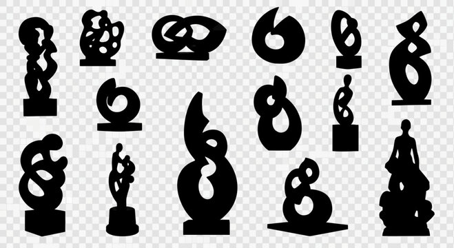 Abstract Sculpture Silhouettes: Modern Art Forms Collection