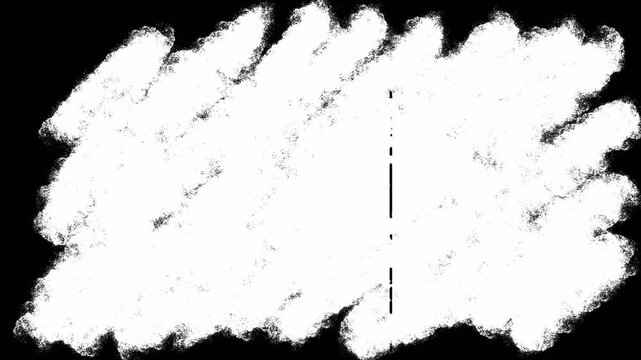 White brush stroke frame animation with rough grunge texture for overlay. Animated rough paint smear border with grunge brush texture for transition. Abstract brush strokes animation for creative. 4K