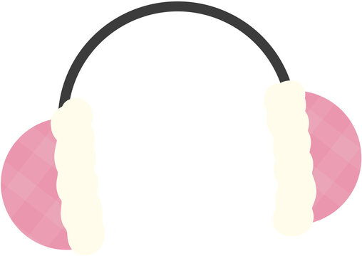 pink earmuffs winter icon illustration warm clothing vector