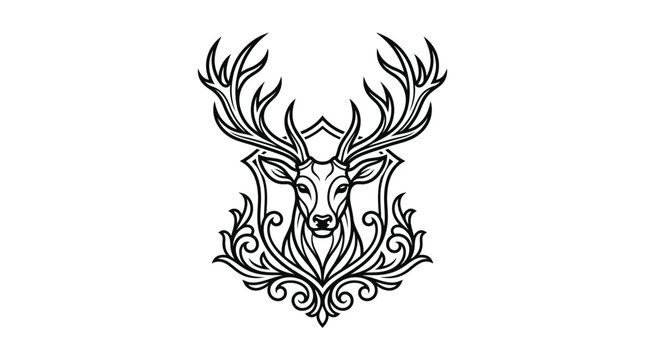 Deer head with antlers icon.