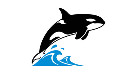 Naklejka premium Dolphin playing with a ball jumping out of the ocean in cartoon style