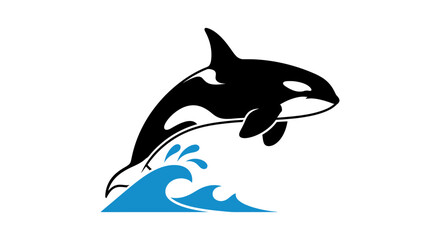 Fototapeta premium Dolphin Jumping in Blue Ocean Vector Illustration