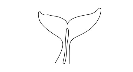 Minimalist outline of a whale's tail fin, elegant and fluid © gudangPIXEL