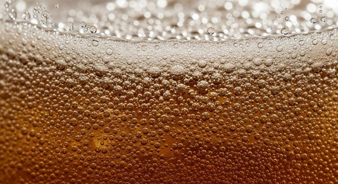 Bubbles in a dark beverage