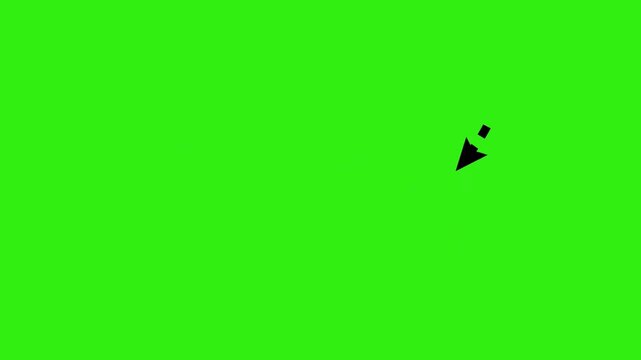 Wide concave curved dashed arrow animation green screen