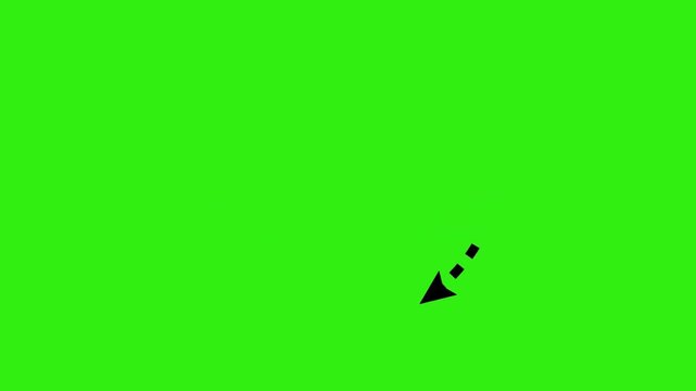 Circular dashed arrow motion graphic on green screen