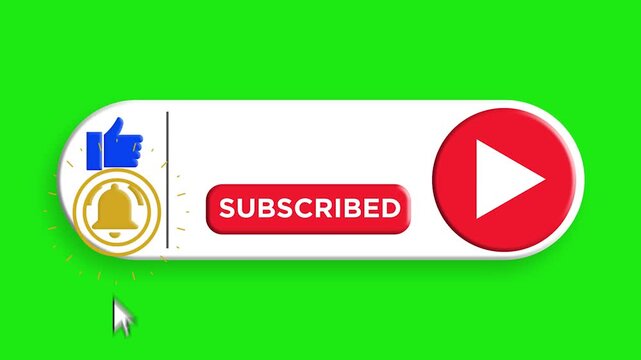 Social Media Lower Third Pack Like Subscribe and Get Notified on Green Screen
