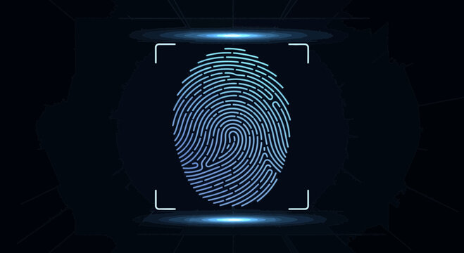 Digital Fingerprint Scan for Biometric Security and Identity Verification