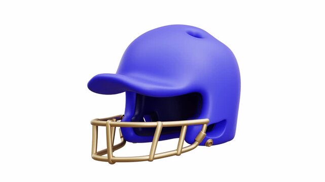 3d animation american football helmet sports protective gear rotating loop blue