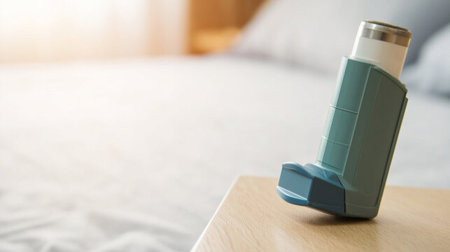 Asthma Management with Inhaler in Bedroom: Respiratory Health & Allergy Relief