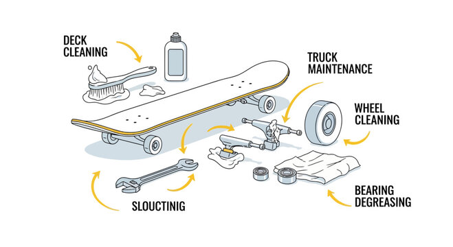 Skateboard Maintenance Guide: Cleaning and Repair Tools for Deck, Wheels, and Bearings