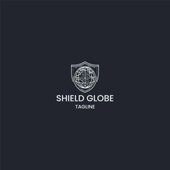 Fototapeta premium Shield globe logo icon design template vector illustration