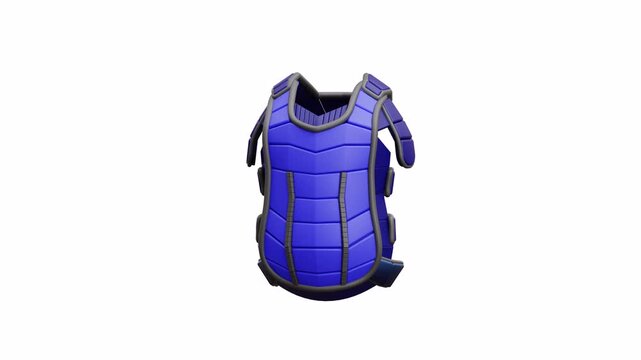 3d animation baseball catcher chest protector sports gear