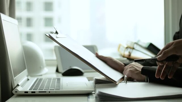 Business partnership handshake and contract signing in conference room, celebrating successful win-win collaboration video.

