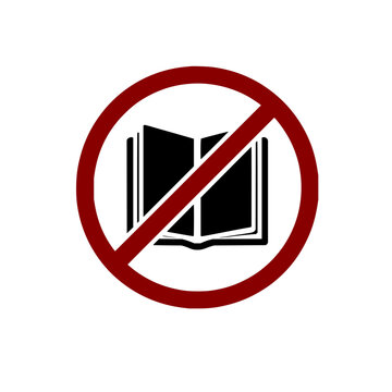 No Book Icon Warning Symbol of Reading Restriction