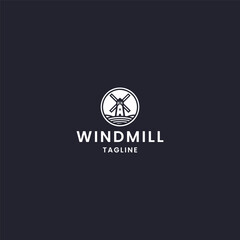 Fototapeta premium Windmill logo style icon design template vector illustration