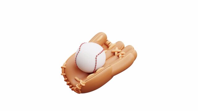 3d animation baseball glove sport game equipment play