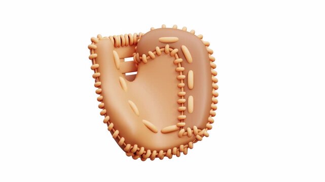 3d animation baseball glove mitt sport game equipment cartoon
